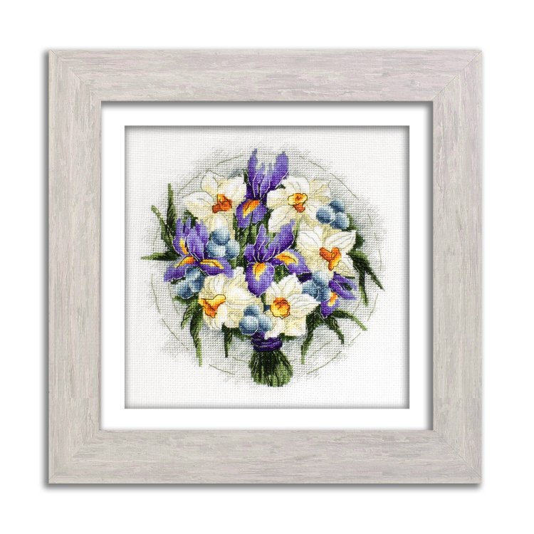 N079 Букет из весенних цветов.. Набор для вышивки крестом Кольорова - 1 N079 Букет из весенних цветов.. Набор для вышивки крестом Кольорова - 1