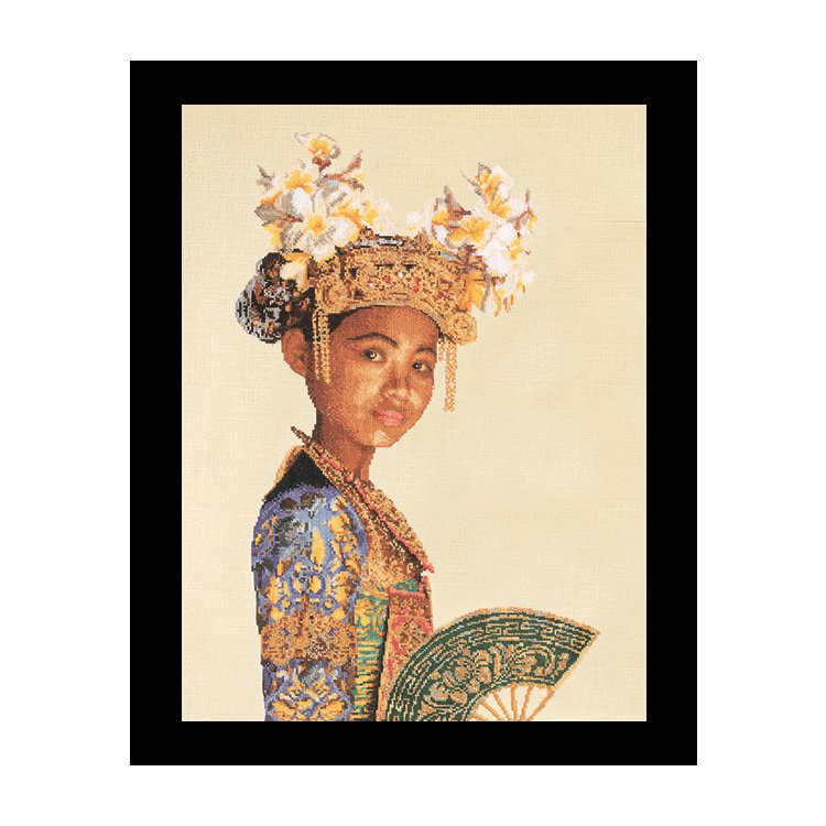 947 Balinese Dancer (white) Linen. Набір для вишивки хрестом Thea Gouverneur - 1