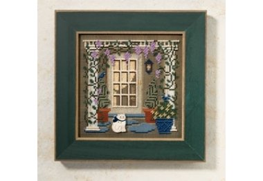 вышивка гладью MH146102 Приветствие с глицинией. Набор для вышивки в смешанной технике Mill Hill