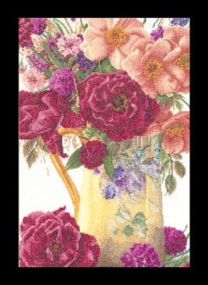 3019 Rose Bouquet Linen. Набір для вишивки хрестом Thea Gouverneur - 1