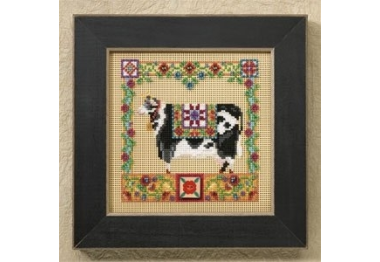 вишивка гладдю JS148502 Клариса Корова. Набір для вишивки в змішаній техниці Mill Hill