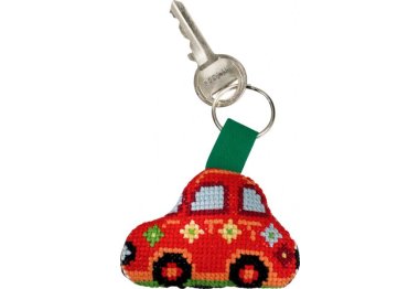  11-6114 Брелок Червоний Фіат. Набір для вишивання хрестом PERMIN