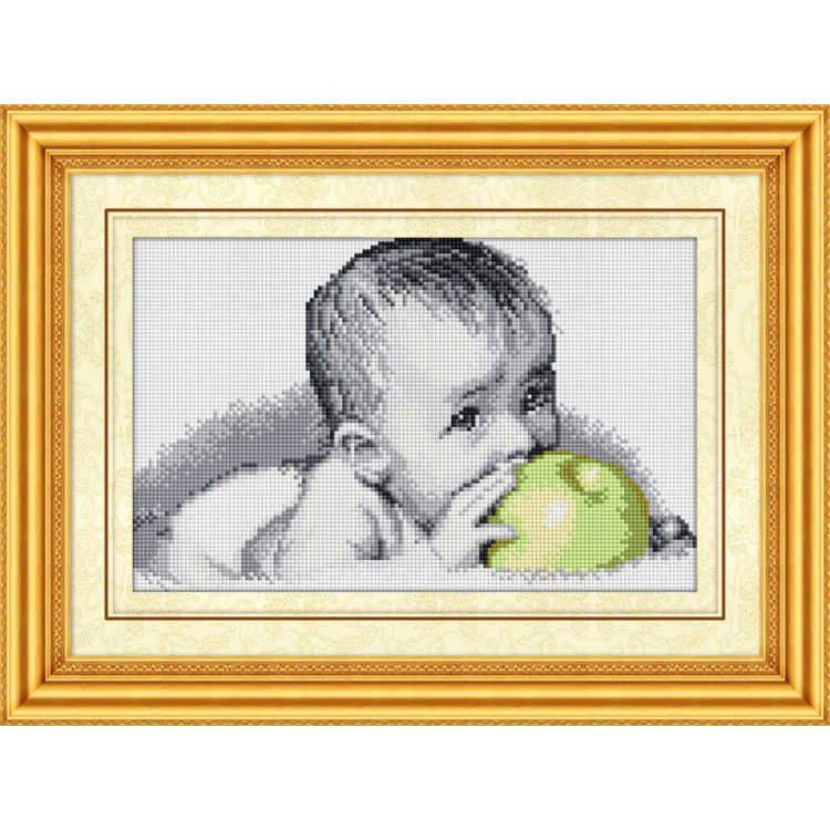 30077 Смакота(малюк з яблуком). Набір для малювання камінням - 1