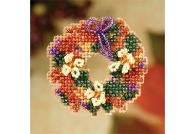 вишивка гладдю MH187206 Осінній вінок. Набір для вишивки в змішаній техніці Mill Hill