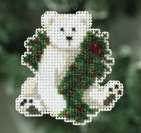MH180306 Святковий полярний ведмідь. Набір для вишивки в змішаній техніці Mill Hill - 1