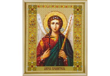 алмазна вишивка КС-125 Ікона Ангела Хоронителя Набір картина стразами
