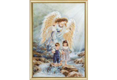 алмазная вышивка КС-0381 Ангел и дети Набор картина стразами
