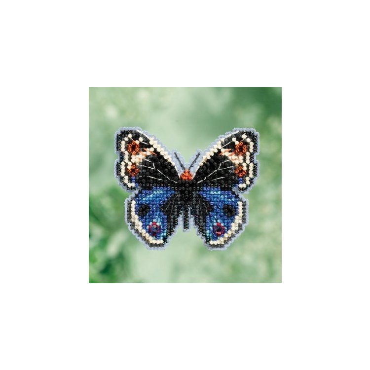 MH181711 Синій метелик. Набір для вишивки в змішаній техніці Mill Hill - 1