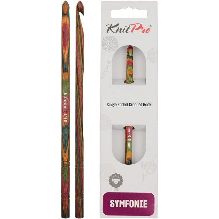 20709 Крючок в`язальний односторонній Symfonie Wood KnitPro, 15 см, 6.00 мм - 1 20709 Крючок в`язальний односторонній Symfonie Wood KnitPro, 15 см, 6.00 мм - 1