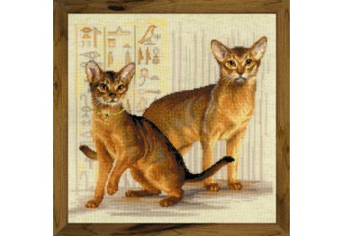  1671 Абиссинские кошки. Набор для вышивки крестом Риолис