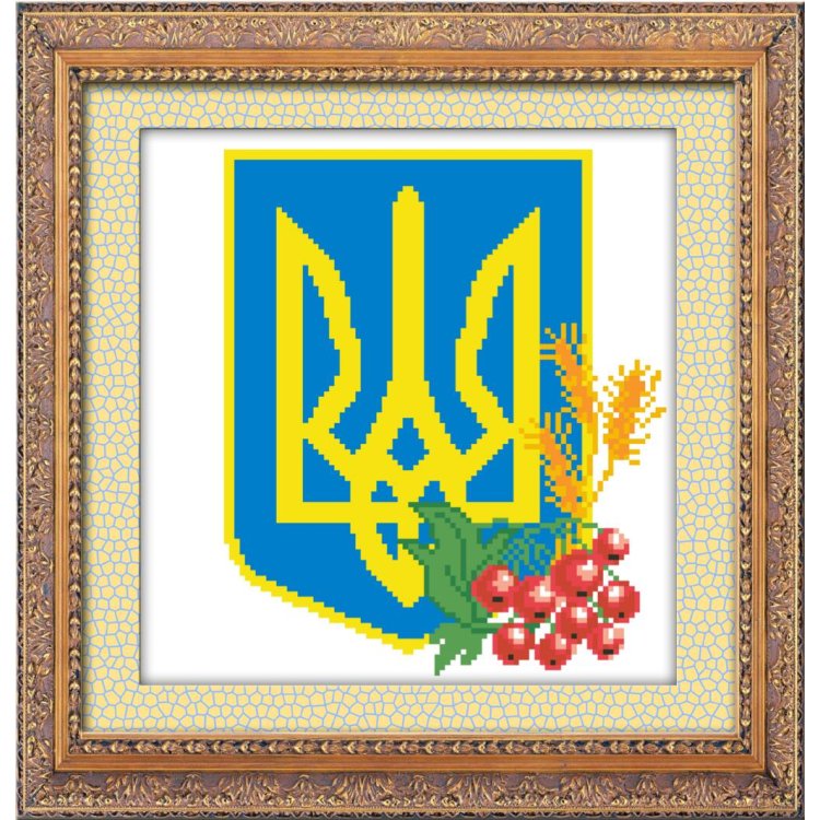 30084 Герб Украины. Набор для рисования камнями - 1