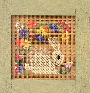 MHCB124 Квітучий зайчик. Набір для вишивки в змішаній техниці Mill Hill - 1