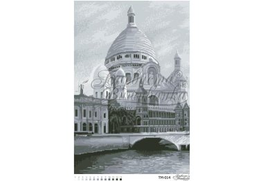  ТМ-014 Красивая базилика Франции (черно-белая). Схема для вышивки бисером (габардин) ТМ Барвиста Вишиванка