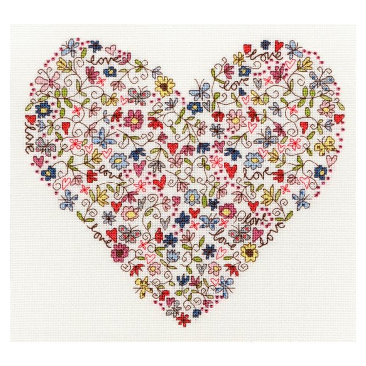 XKA1 Kim Anderson - Love Heart &quot;Кім Андерсон - Серце любові&quot; Bothy Threads. Набір для вишивки хрестиком - 1