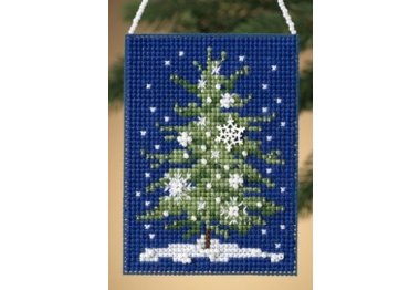 вишивка гладдю MH160304 Ялинка зі сніжинками. Набір для вишивки в змішаній техніці Mill Hill
