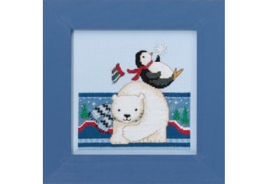 вышивка гладью DM301711 Полярные игры. Набор для вышивки в смешанной технике Mill Hill