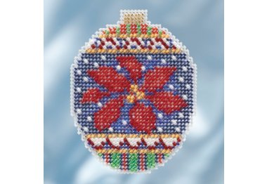 вышивка гладью MH211814 Рождественская пуансеттия. Набор для вышивки в смешанной технике Mill Hill