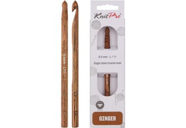 31250 Крючок односторонній Ginger KnitPro, 8.00 мм 31250 Крючок односторонній Ginger KnitPro, 8.00 мм