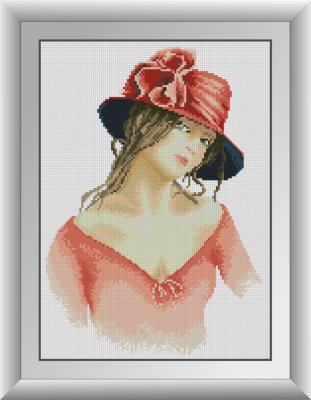 30961 Дівчина в капелюшку. Набір для малювання камінням - 1
