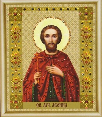 КС-109 Ікона святого мученика Леоніда Набір картина стразами - 1
