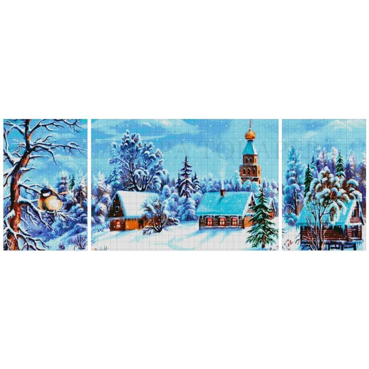 44-3737-НЗТ Зимняя сказка (триптих). Набор Для вышивки бисером ТМ Токарева А. - 1