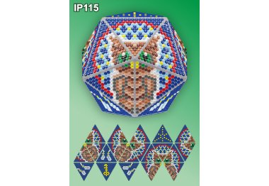 алмазная вышивка IP115 Новогодний шар Сова. Ловец снов. Набор алмазной вышивки ТМ Вдохновение