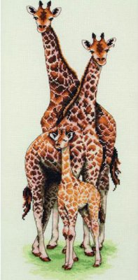 Сім'я жирафів. Набір для вишивки хрестиком арт. PCE740 - 1