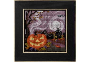 вишивка гладдю MH142424 Кладовище з привидами. Набір для вишивки в змішаній техниці Mill Hill