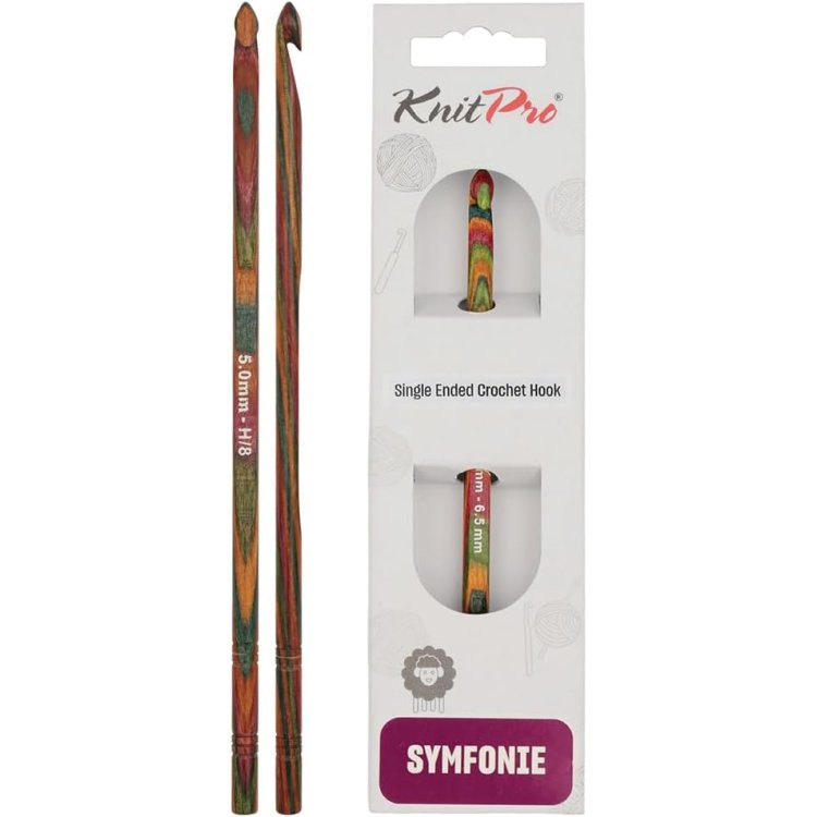 20707 Крючок в`язальний односторонній Symfonie Wood KnitPro, 15 см, 5.00 мм - 1 20707 Крючок в`язальний односторонній Symfonie Wood KnitPro, 15 см, 5.00 мм - 1