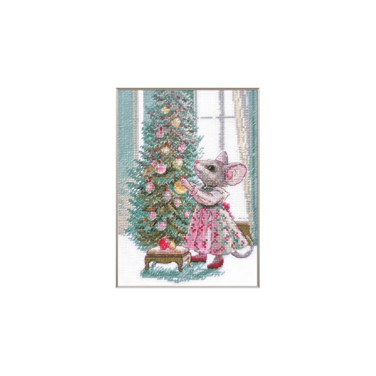 A1026 Веселая мышка. Набор для вышивки крестиком AINE - 1