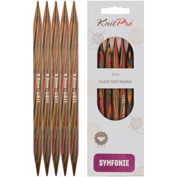 20147 Спиці шкарпеткові Symfonie Wood KnitPro, 15 см, 8.00 мм - 1