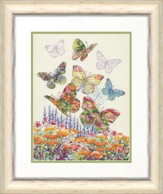 70-35448 Набір для вишивання хрестиком &quot;Flower butterflies&quot; &quot;Квіткові метелики&quot; DIMENSIONS - 1
