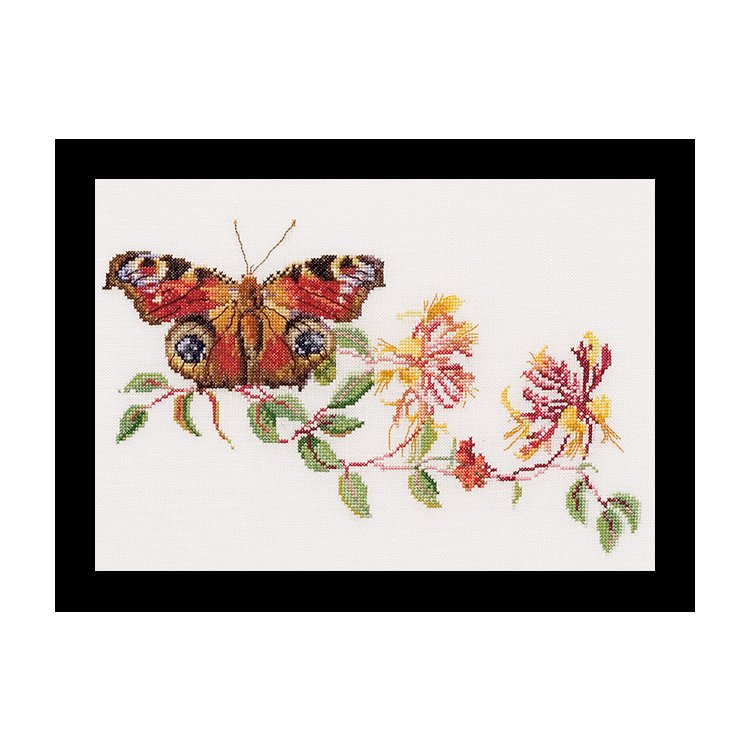 439 Butterfly-Honeysuckle Linen. Набір для вишивки хрестом Thea Gouverneur - 1