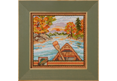 вишивка гладдю MH142421 Поїздка на каное. Набір для вишивки в змішаній техниці Mill Hill