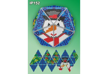 алмазная вышивка IP152 Новогодний шар Снеговик. Набор алмазной вышивки ТМ Вдохновение