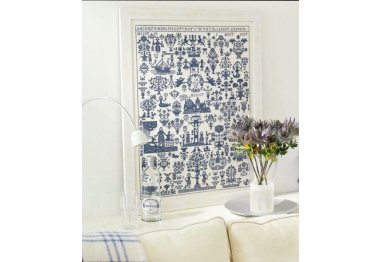  39-9440 Anno 1830 Sampler blue. Набор для вышивания крестом PERMIN