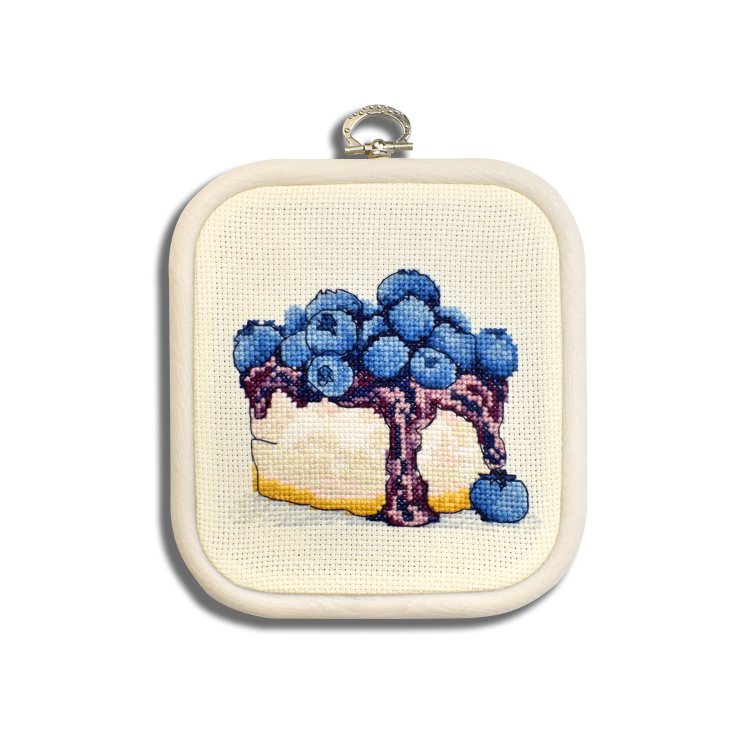 N030 Чорничний чізкейк. Набір для вишивки хрестом Кольорова - 1 N030 Чорничний чізкейк. Набір для вишивки хрестом Кольорова - 1