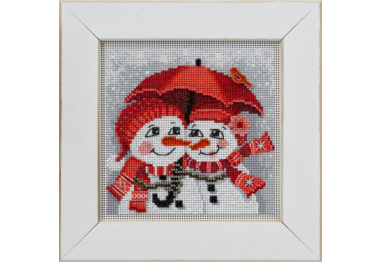 вишивка гладдю MH142235 Засніжене кохання. Набір для вишивки в змішаній техниці Mill Hill