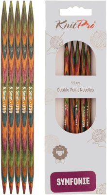 20143 Спицы носочные Symfonie Wood KnitPro, 15 см, 5.50 мм - 1