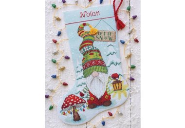  70-09000 Набор для вышивания крестом «Gnome Christmas Stocking//Рождественский гном» DIMENSIONS