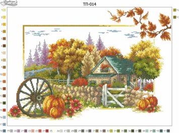 ТП-014 Пейзаж Осень. Схема для вышивки бисером (атлас) ТМ Барвиста Вишиванка - 1