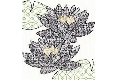  XBW3 Набор для вышивания крестом Blackwork Water Lily "Водяная лилия" Bothy Threads