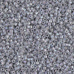DB-1579 Бісер Miyuki Delica Beads 11/0 (перлиновий райдужний, сірий) - 1