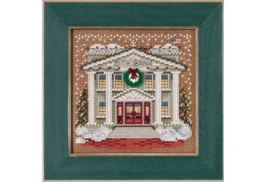 вишивка гладдю MH145302 Міський банк. Набір для вишивки в змішаній техніці Mill Hill