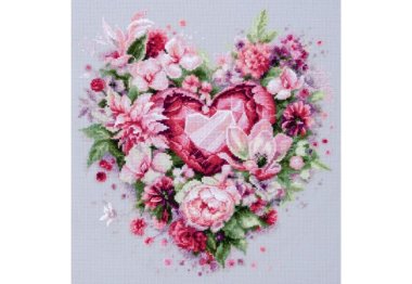 70-15 Квітуче серце. Набір для вишивки хрестом Magic Needle 70-15 Квітуче серце. Набір для вишивки хрестом Magic Needle