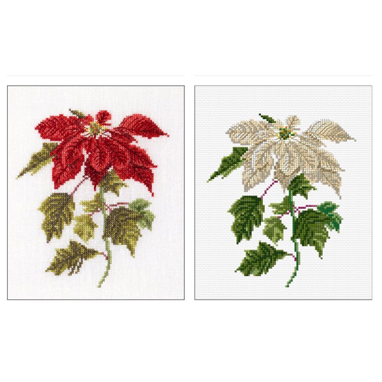 604 Poinsetia Linen. Набір для вишивки хрестом Thea Gouverneur - 1