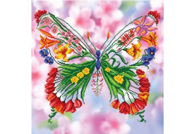  БИС-7814 "Цветочная бабочка". Схема для вышивки бисером