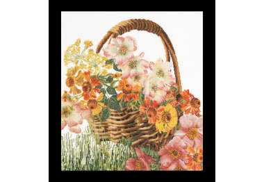  3064 Flower Basket Linen. Набор для вышивки крестом Thea Gouverneur