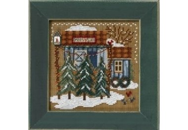 вышивка гладью MH146306 Ферма с деревьями. Набор для вышивки в смешанной технике Mill Hill
