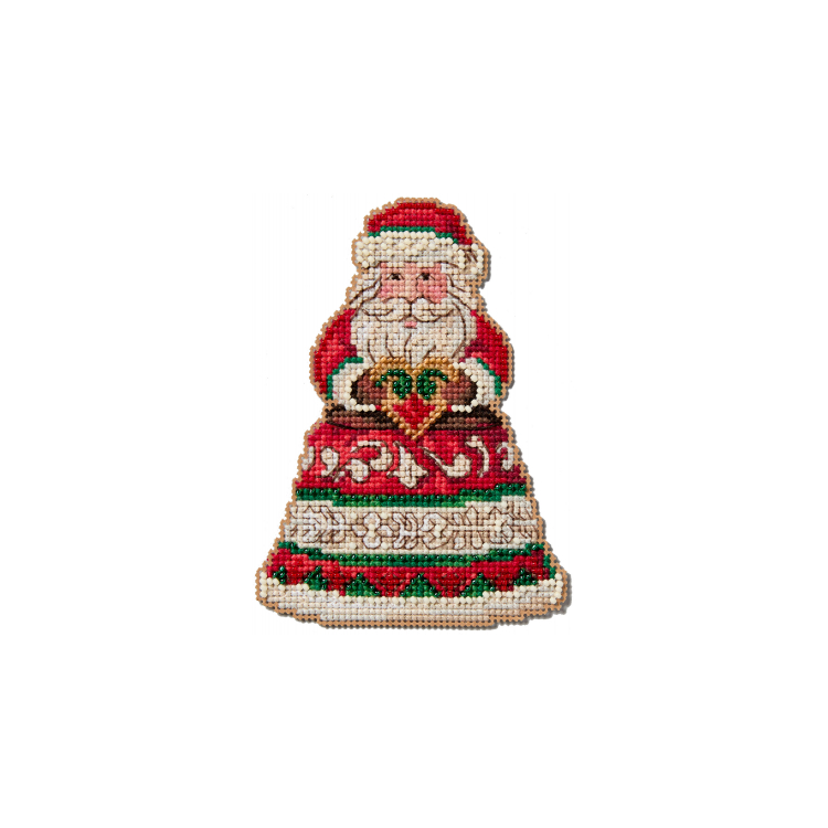 JS202414 Санта із серцем. Набір для вишивки в змішаній техниці Mill Hill - 1